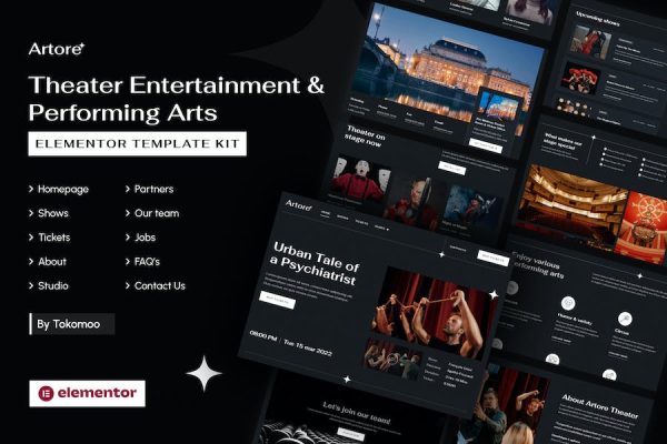 Artore | Theater Entertainment & Performing Arts Elementor Template Kit