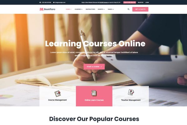 Bookflare ? Modern Education & Online Learning Elementor Template Kit