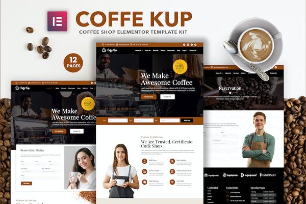 CoffeeKup ? Cafe & Coffee Shop  Elementor Template Kit