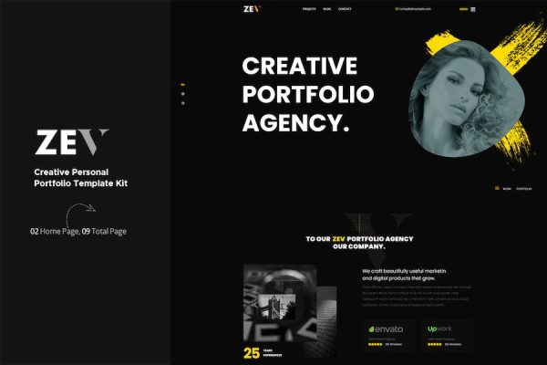 Zev - Creative Personal Portfolio Template Kit