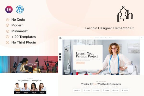 Feyshana - Fashion Designer Elementor Template Kit