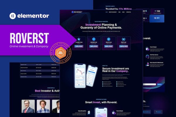 Roverst - Online Investment & Company Elementor Template Kit