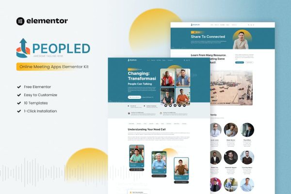 Peopled - Online Meeting App Elementor Template Kit