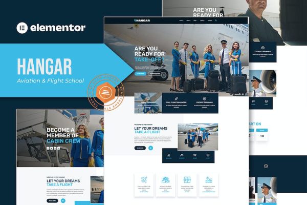 Hangar - Aviation & Flight School Elementor Template Kit