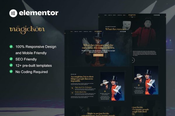 Magickom - Magician Elementor Template Kit