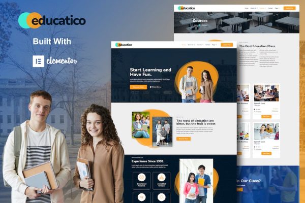 Educatico - Education School & Online Courses Elementor Template Kit