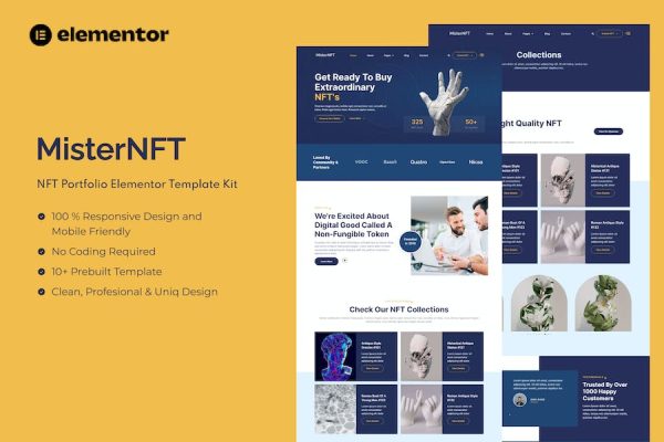 MisterNFT - NFT Portfolio Elementor Template Kit