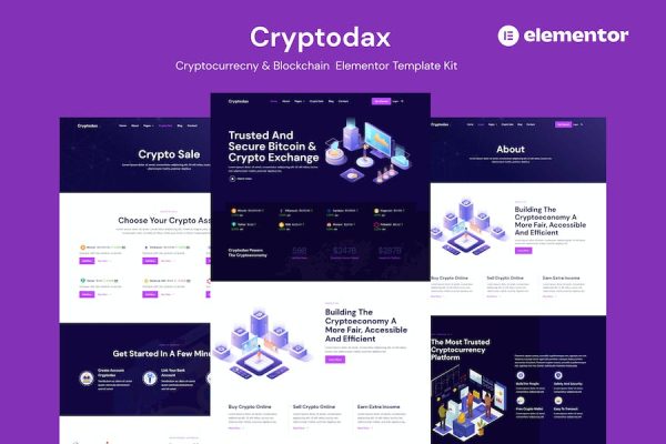 Cryptodax - Cryptocurrency & Blockchain  Elementor Template Kit