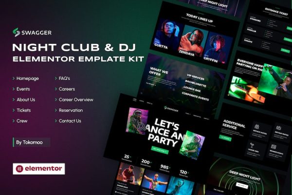 Swagger | Night Club & DJ Elementor Template Kit