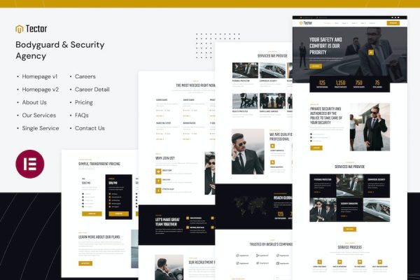 Tector | Bodyguard & Security Agency Elementor Template Kit