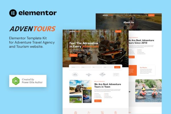 Adventours ? Adventure Travel Agency & Tourism Elementor Template Kit
