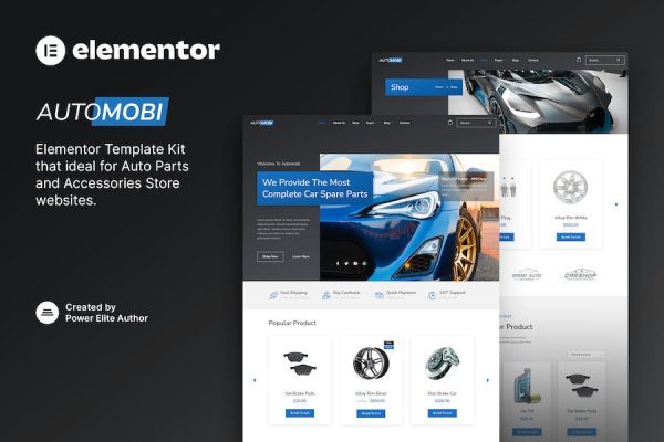 Automobi ? Auto Parts Store & Accessories Elementor Template Kit