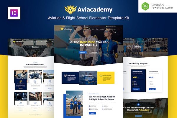 Aviacademy ? Aviation & Flight School Elementor Template Kit