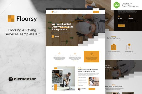 Floorsy ? Flooring & Paving Services Elementor Template Kit