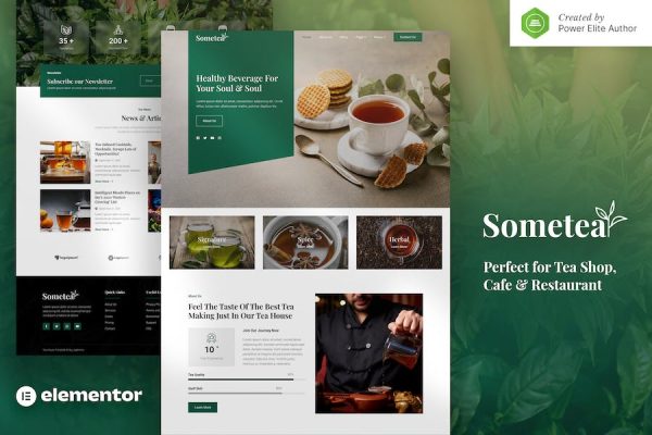 Sometea ? Tea House Cafe & Restaurant Elementor Template Kit