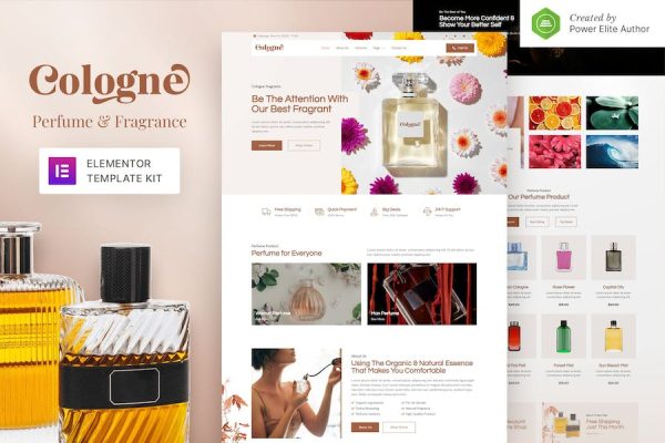 Cologne ? Perfume & Fragrance Elementor Template Kit