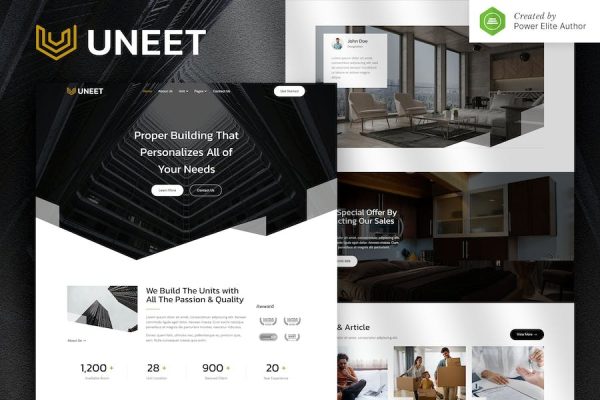 Uneet ? Apartment & Single Property Real Estate Elementor Template Kit