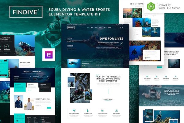 Findive ? Scuba Diving & Water Sports Elementor Template Kit