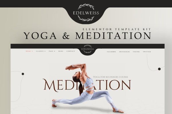 Edelweiss - Yoga & Meditation Elementor Pro Template Kit