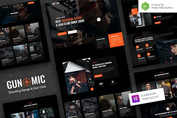 Gunomic ? Shooting Range & Gun Club Elementor Template Kit