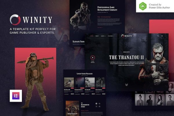 Winity ? Game Publisher & eSports Elementor Template Kit