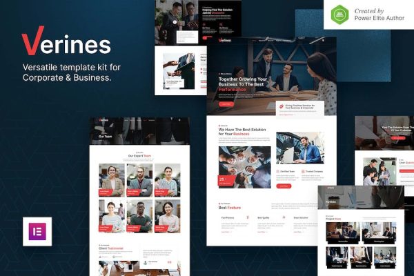 Verines ? Professional Corporate & Business Elementor Template Kit