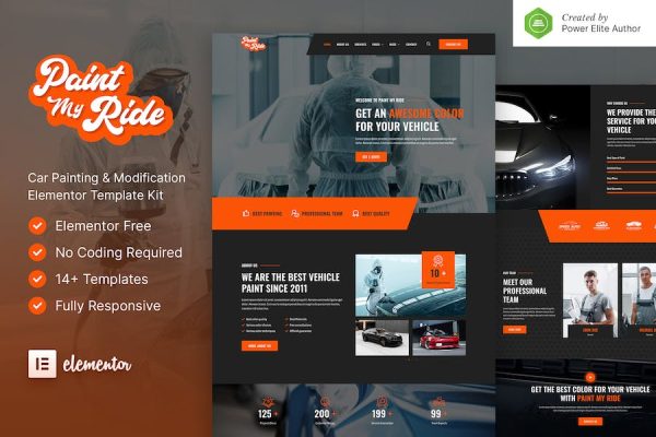 PaintMyRide ? Car Painting & Modification Elementor Template Kit
