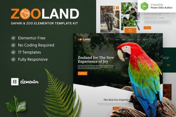 Zooland ? Safari & Zoo Elementor Template Kit