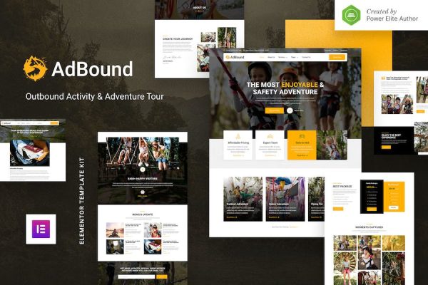 AdBound ? Outbound Activity & Adventure Tour Elementor Template Kit