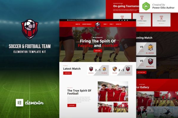 Socca ? Football Team  & Sports Club Elementor Template Kit
