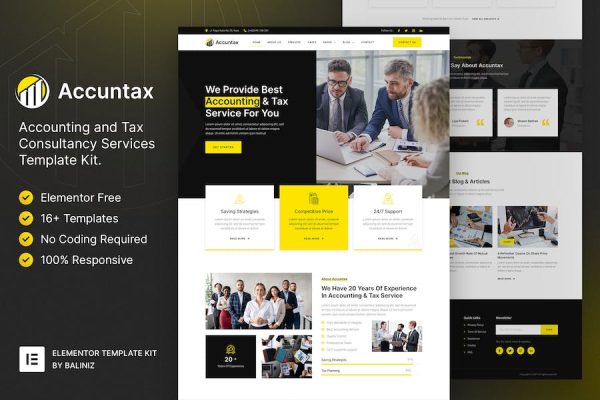 Accuntax ? Accounting & Tax Consultancy Services Elementor Template Kit