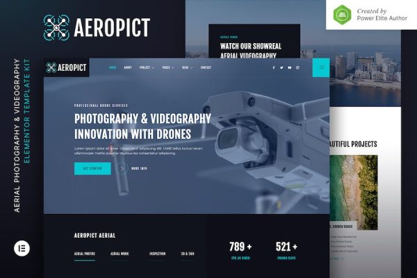 Aeropict ? Drone Aerial Photography & Videography Elementor Template Kit