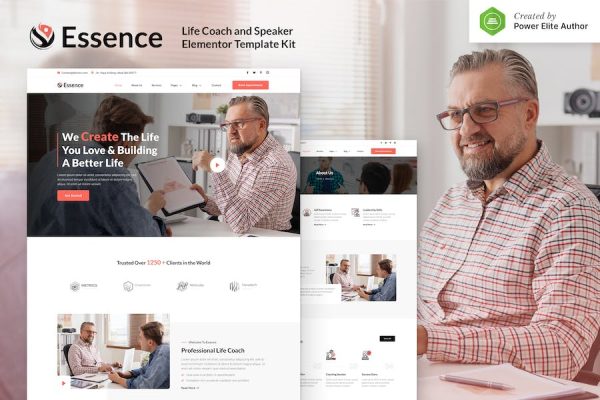 Essence ? Life Coach & Speaker Elementor Template Kit