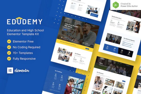 Edudemy ? School & Education Elementor Template Kit