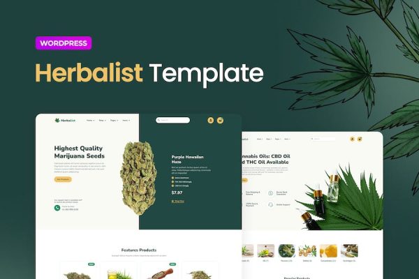 Herbalist ? Medical Marijuana Store Elementor Template Kit