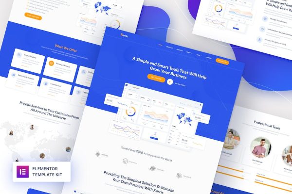 Xarris - SaaS & Startup Elementor Template Kit