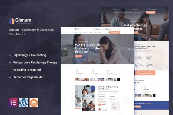 Qisnum - Psychology & Counseling Elementor Template Kit