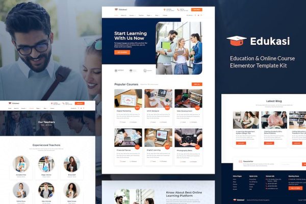 Edukasi ? Education & Online Course Elementor Template Kit