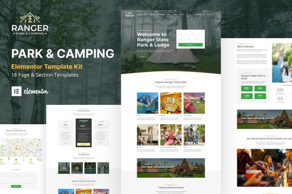 Ranger - Camping & Adventure  Elementor Template Kit