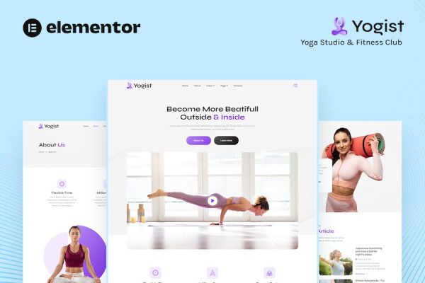 Yogist ? Yoga Studio & Fitness Club Elementor Template Kit