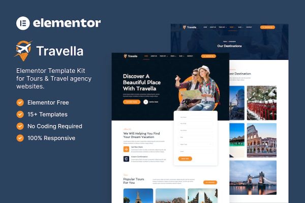 Travella ? Tours & Travel Agency Elementor Template Kit