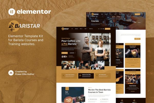 Baristar ? Barista Courses & Training Elementor Template Kit