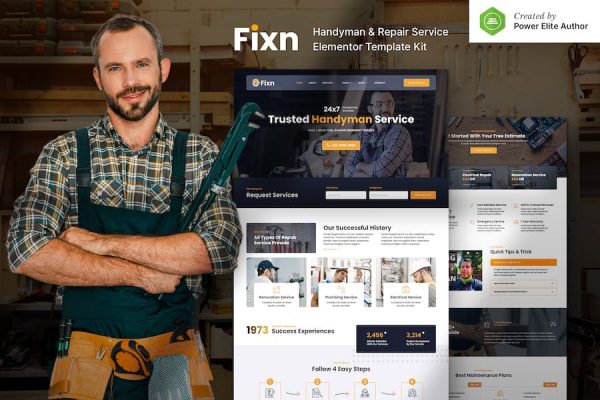 Fixn ? Handyman & Repair Service Elementor Template Kit