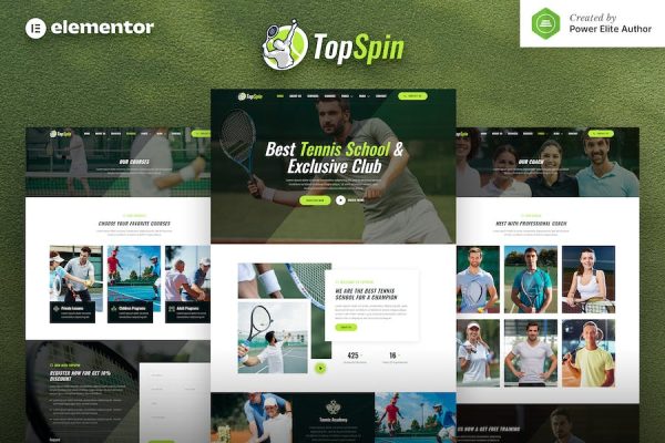 TopSpin ? Tennis School & Sports Club Elementor Template Kit