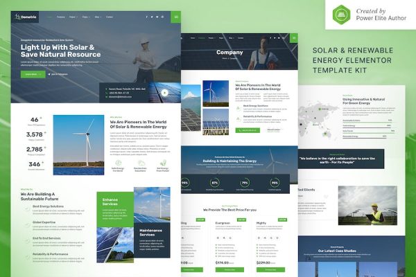 Dometric ? Solar & Renewable Energy Elementor Template Kit