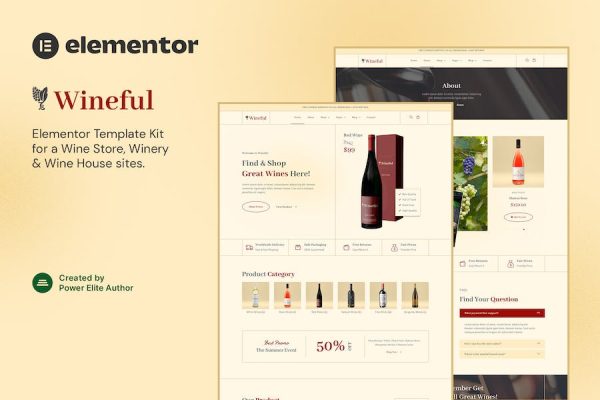 Wineful ? Wine Store & Winery Elementor Template Kit