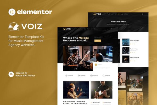 Voiz ? Music Management Agency Elementor Template Kit