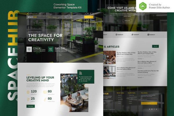 Spacehub ? Coworking & Creative Space Elementor Template Kit