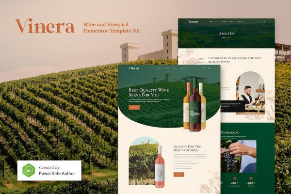 Vinera ? Wine & Vineyard Elementor Template Kit