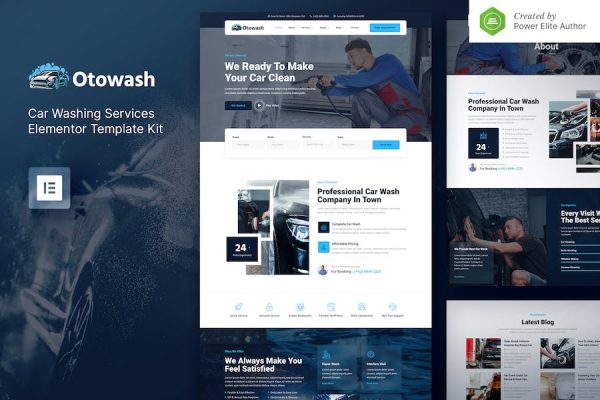 Otowash ? Car Washing & Cleaning Services Elementor Template Kit